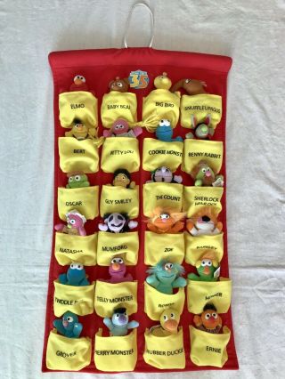 Sesame Street 35th Anniversary Complete Set 24 Mini Plush Bean Toys Wall Hanging