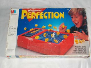 Vintage 1989 Milton Bradley Perfection Game 100 Complete And