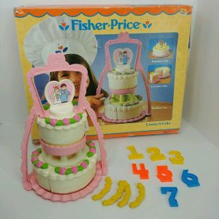 Vintage 1987 Fisher Price 2152 Fun With Food Create - A - Cake Complete