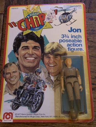 Vintage ‘70s Mego Pocket Sized Chips Tv Show Jon Figure (moc) Unpunched