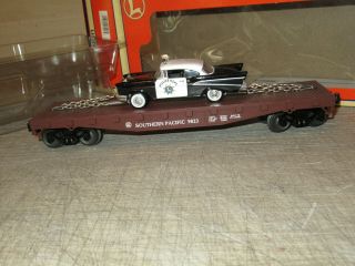 Lionel 6 - 26906 Southern Pacific Flatcar W/ 57 Chevy Police Car,  Exam