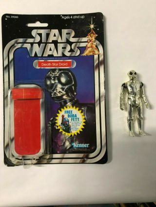 Star Wars Vintage Kenner Death Star Droid Card Back And Figure