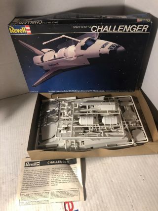 Revell 1/144th Scale Space Shuttle Challenger Plastic Model Kit Open Box