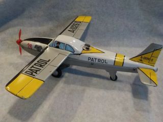 Rare Vintage Tin Litho Friction Patrol Plane Airplane A 1026 - S,  Japan