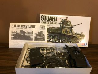 Tamiya M3 Stuart / American Light Tank / Us Army Ww2 / 1:35/ Vintage Kit