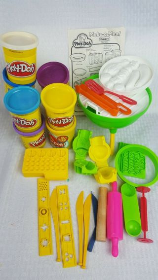 Rare Vintage 1988 Play - Doh Make - A - Meal Bakery And Play - Doh Bbq Grill With Tools
