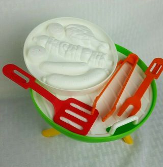 Rare Vintage 1988 Play - Doh Make - A - Meal Bakery and Play - Doh BBQ Grill With Tools 3
