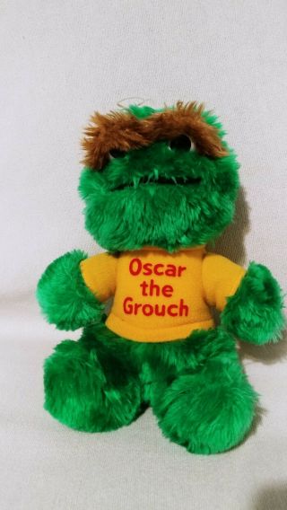 Vintage Playskool Oscar The Grouch Plush Sesame Street Muppets 1983 Doll