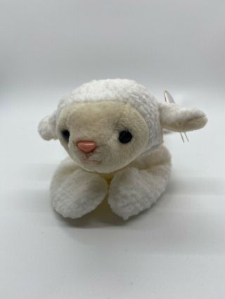 Vintage Rare Retired Ty Beanie Baby Fleece The Lamb Sheep 1996 With Pvc Pellets