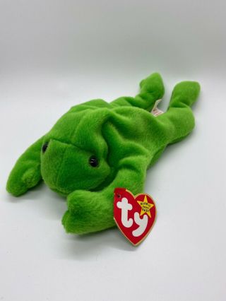 Vintage Rare Retired Legs The Frog Ty Beanie Baby Babies 1993 With Pvc Pellets