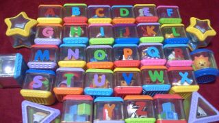 34 Fisher Price Peek A Boo Alphabet Blocks Letters A - Z Complete