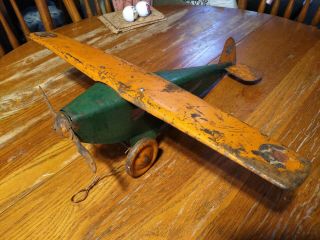 Pressed Steel Army Scout Plane 22 " Wingspan Vintage Toy Rare Steelcraft