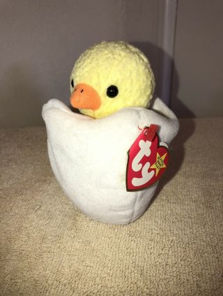 April 10,  1998 Ty Beanie Babies Eggbert The Hatching Chick W/tags (6 ")