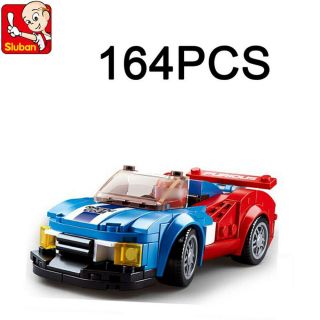 Sluban Race Car Model Racing Building Blocks Bricks Bluish Red Toys Kid Gift