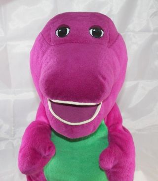 2001 Fisher Price Plush Big Huge 25 " Soft Talking Barney The Dinosaur Talks