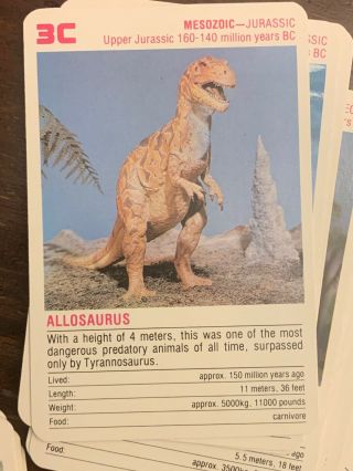 Vintage Dinosaurs Prehistoric Animals Rummy Cards Game Safari Limited FX Schmid 2