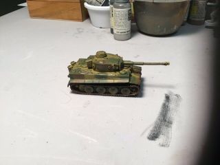 Painted Flames Of War German Tiger Tank In 3 Color Camouflage