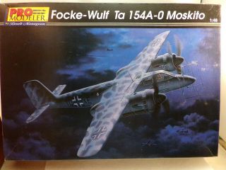 Monogram Pro Modeler 1/48 Focke - Wulf Ta 154a - 0 Moskito 85 - 5959 Parts