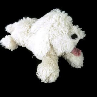 Folkmanis Panting Sheepdog Shaggy Dog Hand Puppet 17 " White Pretend Play (