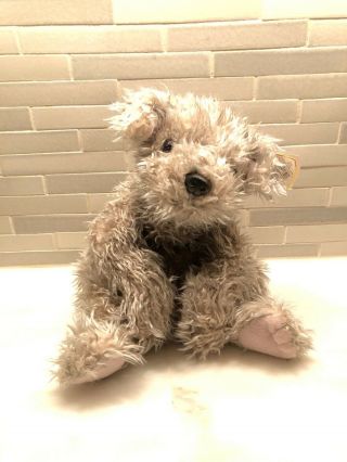 Classic Ty Rags Stuffed Plush Puppy Dog 2000 Beanie Baby 16 " Curly Shaggy Tan
