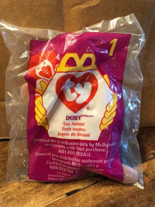 Ty Teenie Beanie Baby Doby The Doberman Dog 1 Mcdonalds Happy Meal Toy 1998
