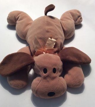 Ty Pillow Pals Woof Brown Puppy Dog No Hang Tag Toy Plush Stuffed Animal