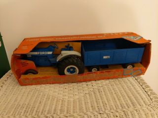 1/12 Ertl Farm Toy Ford 8600 Tractor & Big Blue Wagon Set Die Cast