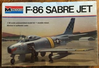 Monogram 1/48 F - 86 Sabre Jet Plastic Model Kit 5402 - Loose Parts - Complete