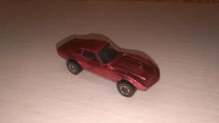 1968 Hot Wheels Redline Custom Corvette Us Rose Pink Rare Dark Interior