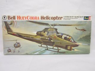 Revell Bell Huey Cobra Helicopter 1/32 Scale Plastic Model Kit Open Box Started