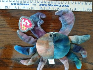 1996 Claude The Crab Ty Beanie Baby Multiple Tag Errors Condition/rare