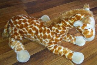 20 " 2011 Fao Schwarz Toys R Us Laying Brown Tan Giraffe Stuffed Animal Plush Euc