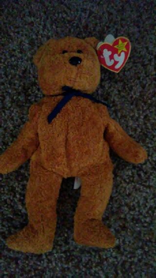 Ty Beanie Baby - Fuzz The Bear 1998 Rare Owner