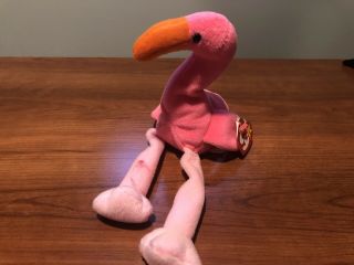Ty Beanie Baby Pinky The Flamingo Dob February 13,  1995 Mwmt