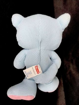 VINTAGE 1994 FISHER PRICE PLUSH BLUE THERMAL WAFFLE WEAVE COZY BEAR,  LOVEY 2