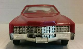 1967 Red Cadillac Eldorado Processed Plastic Company Toy Car