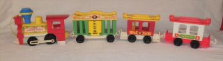 Vintage Fisher Price Little People 4 Piece Circus Train Set With