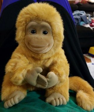 11 " Rainforest Cafe Restaurant Brown Monkey Ape Stuffed Plush Puppet