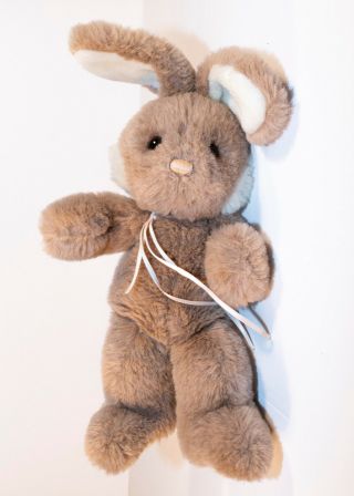 Vintage 1988 Kinder Gund Bunny Rabbit Brown Plush Stuffed Small 12 "