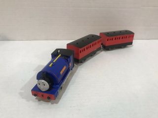 Thomas Motorized Train Sir Handel With Red Coaches By Trackmaster