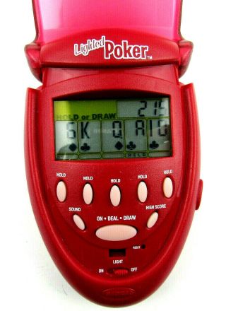 2003 Radica Poker Flip Top Lighted Electronic Handheld Game - &