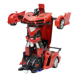 Remote Control Transforming Dancing Robot Car With Sounds & Lights - Red