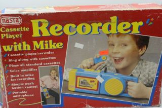 Vintage Cassette Player Recorder with Microphone Mike Nasta Brand Toy 2