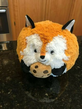 Squishable Plush Stuffed Animal Pillow 7 " Wide Orange Fox Critter Holding Cookie