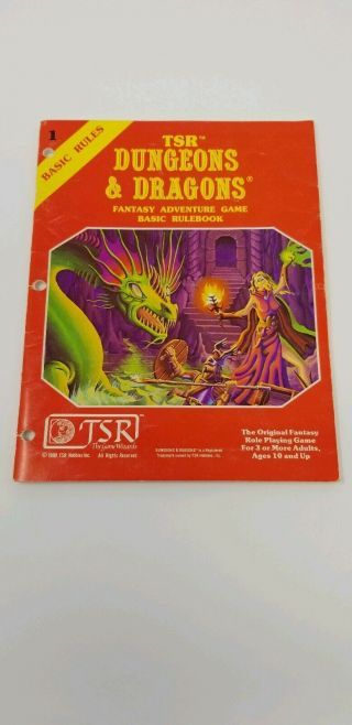 Vintage 1981 Tsr Dungeons & Dragons Basic Rulebook Rules 1 D&d Gygax Arneson