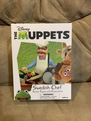 Disney The Muppets Swedish Chef Deluxe Action Figure Set By Diamond Select Mib