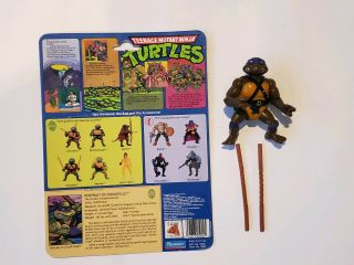 Playmates 1988 Teenage Mutant Ninja Turtles Donatello Action Figure Full Card