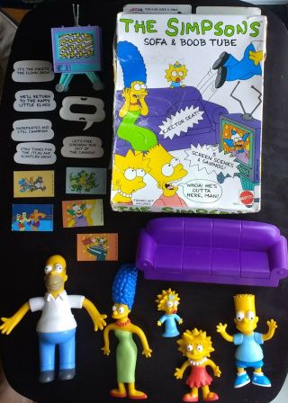 The Simpsons Sofa & Boob Tube Ejector Seat Couch Homer Marge Bart Lisa Maggie
