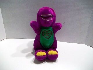 Lyons 9 " Barney Purple Dinosaur Plush Stuffed Animal I Love You Heart