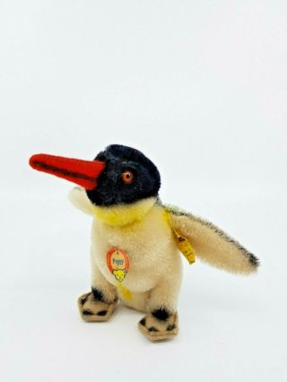 Steiffmohair Penguin Peggy 4314,  07 14 Cm Button Flag Tag Vintage Antique Toy